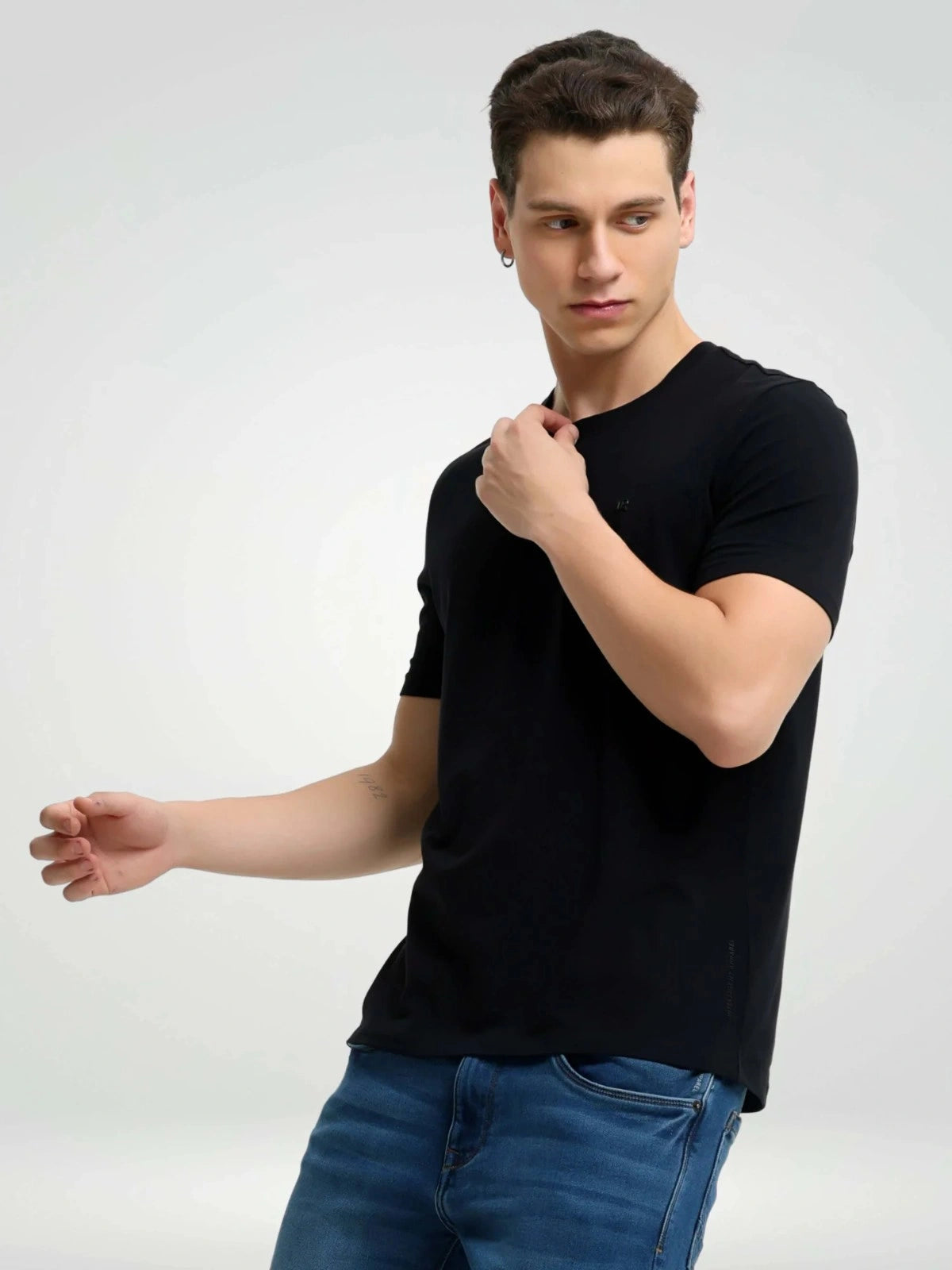 Crew Neck Tshirt | Anti Stain Anti Odor Water Repellent-BLACKPEARL