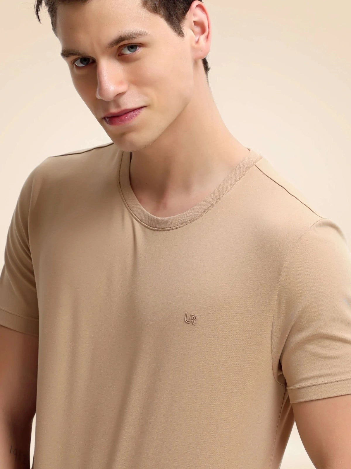 Crew Neck Tshirt | Anti Stain Anti Odor Water Repellent-CAMEL