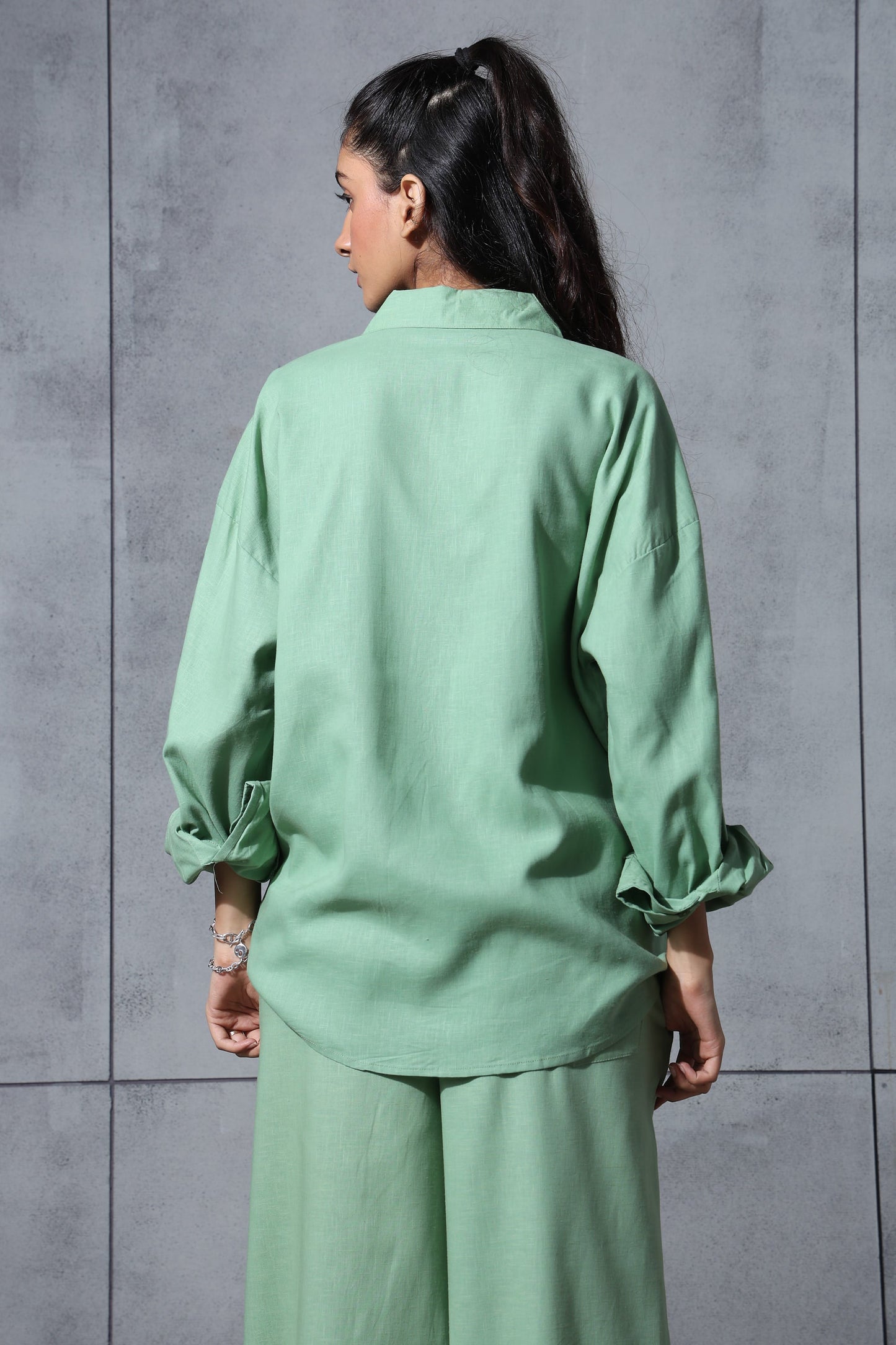 Matcha Mist Linen Shirt