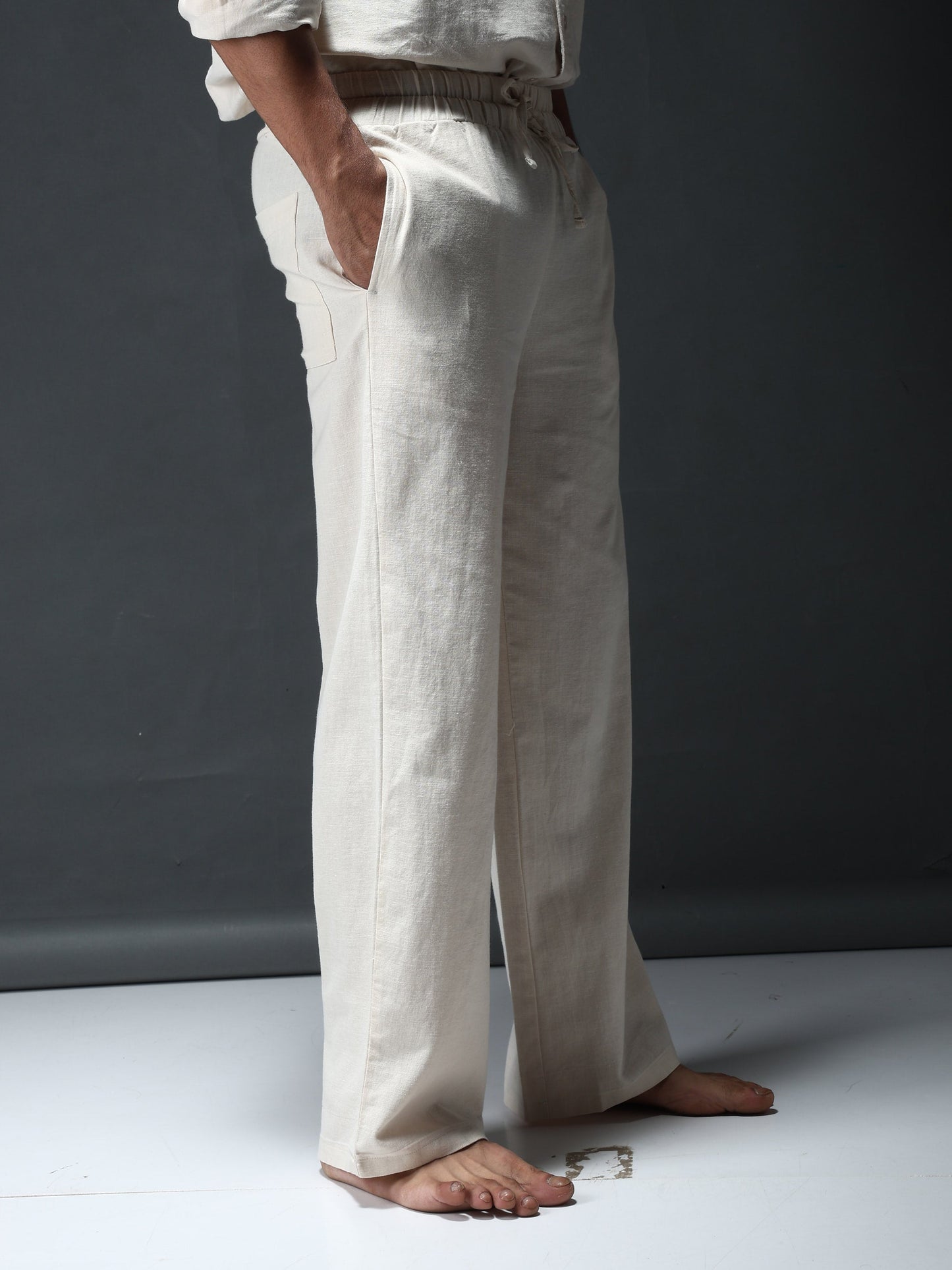 Off-White Linen-Cotton Pants