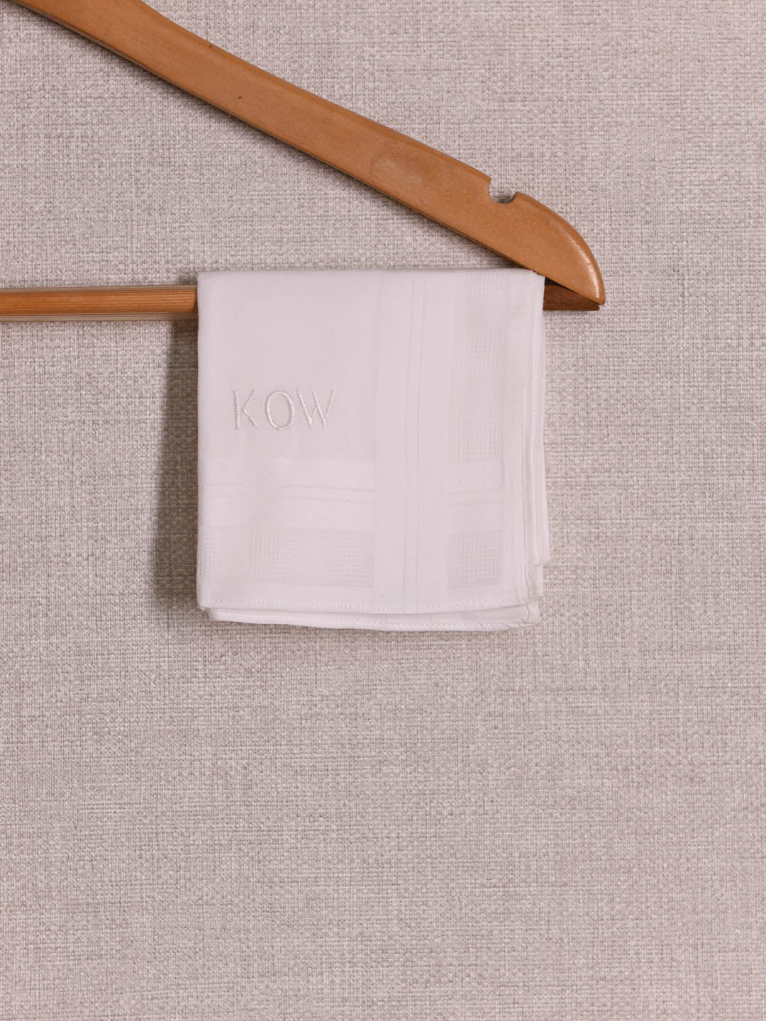 Men's Embroidered White Handkerchief - Pack of 6