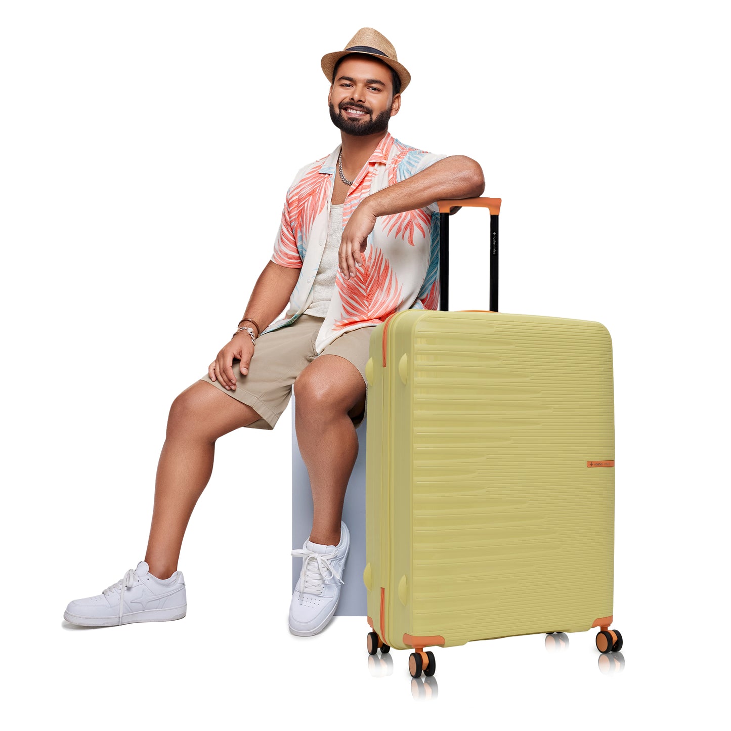 Nasher Miles Havelock TSA Lock and Anti-Theft Hard-Sided Polypropylene Check-in Luggage Cream 24 inch |65 Trolley Bag | Suitcase