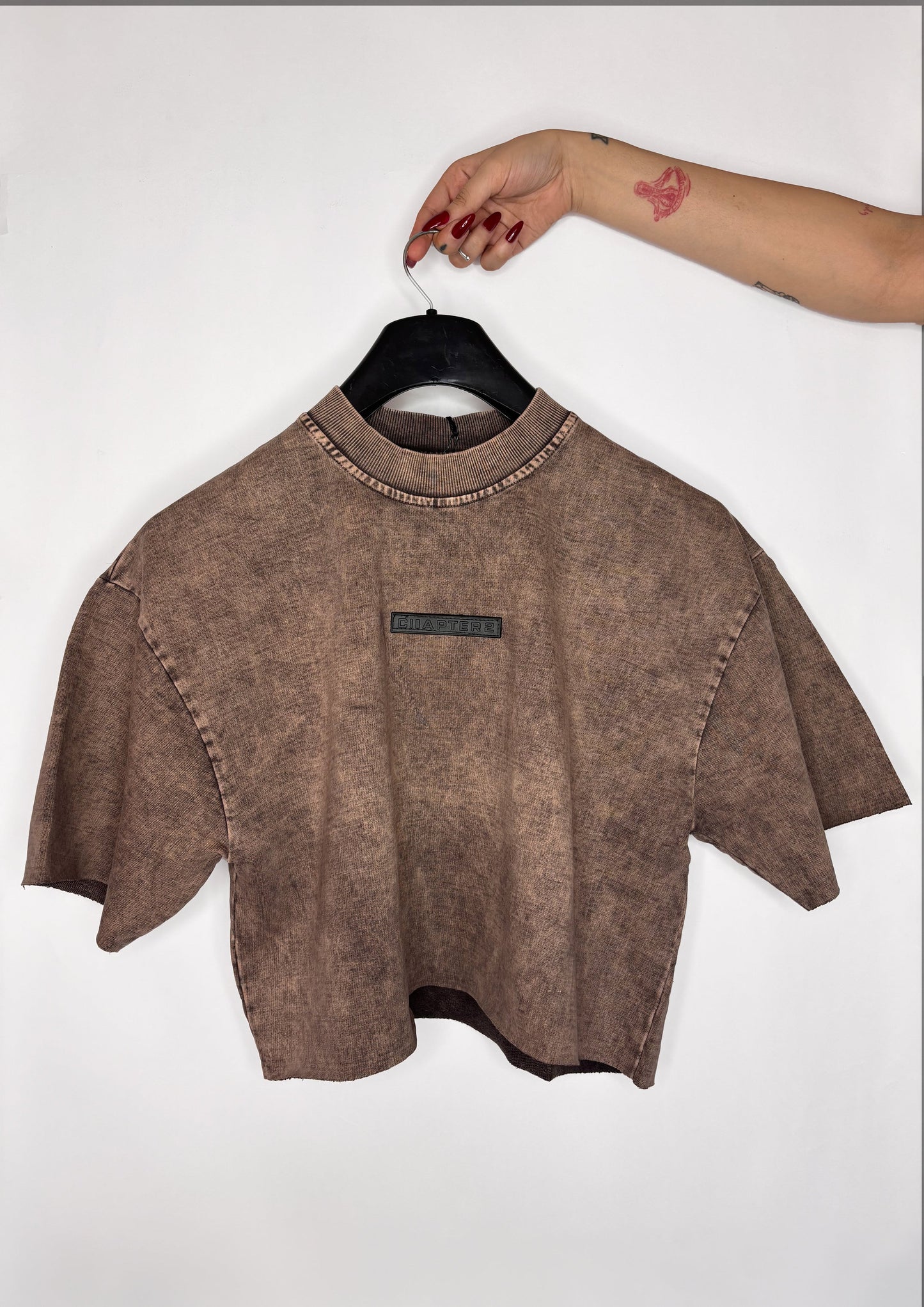 Lilac acid wash crop top