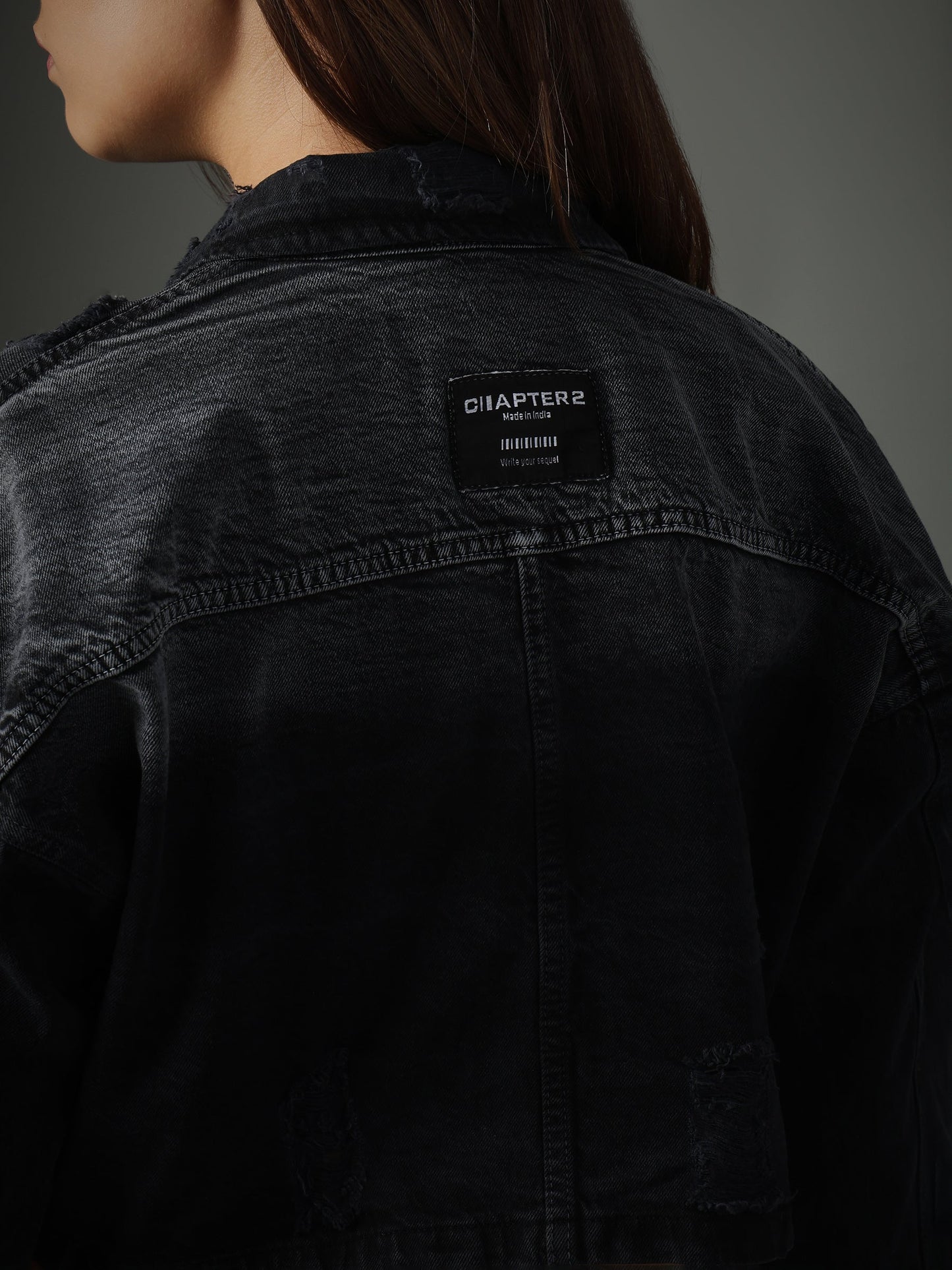 Acid Wash Blue-Grey Cropped Jacket