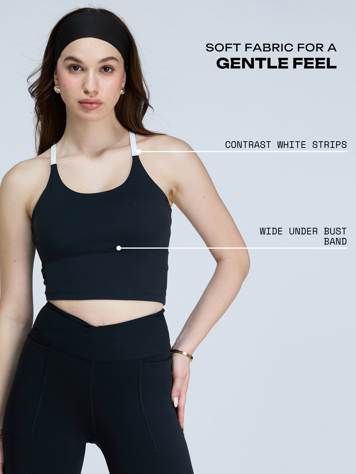 Black Cross Back Sports Bra