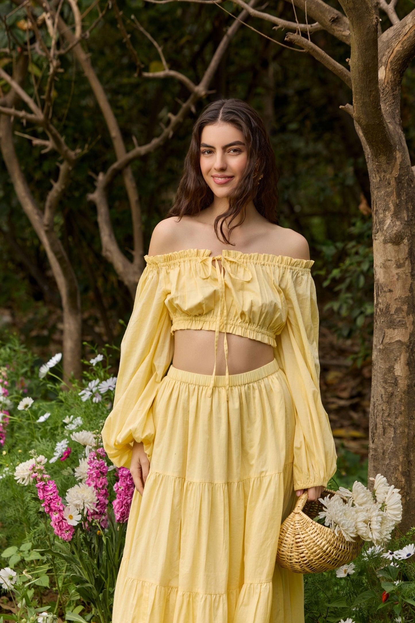 Butter Yellow Tiered Maxi Skirt
