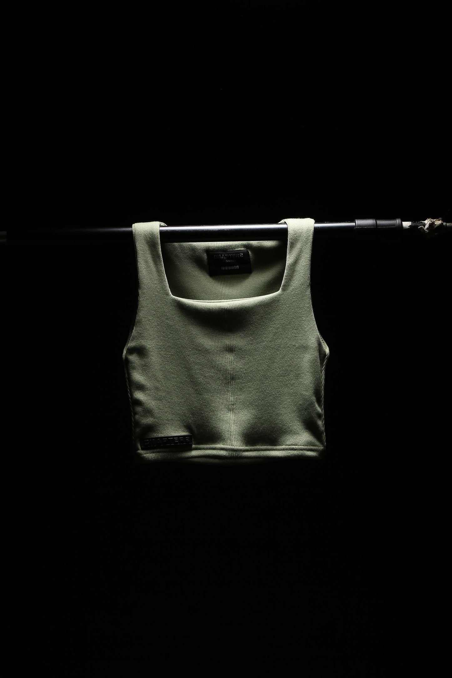 Olive Ribbed Crop Top