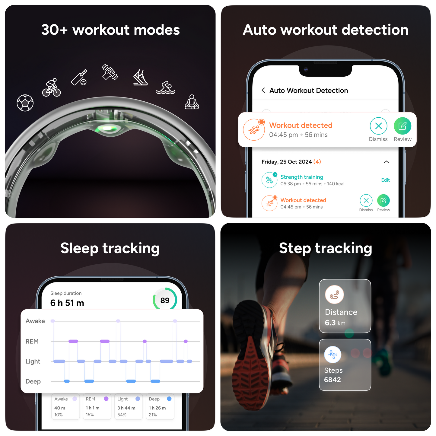 Gabit Smart Ring Size Matte Silver