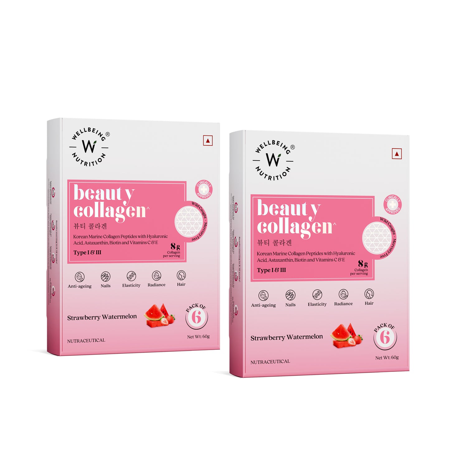 Beauty Collagen Strawberry Watermelon Sachets - 6