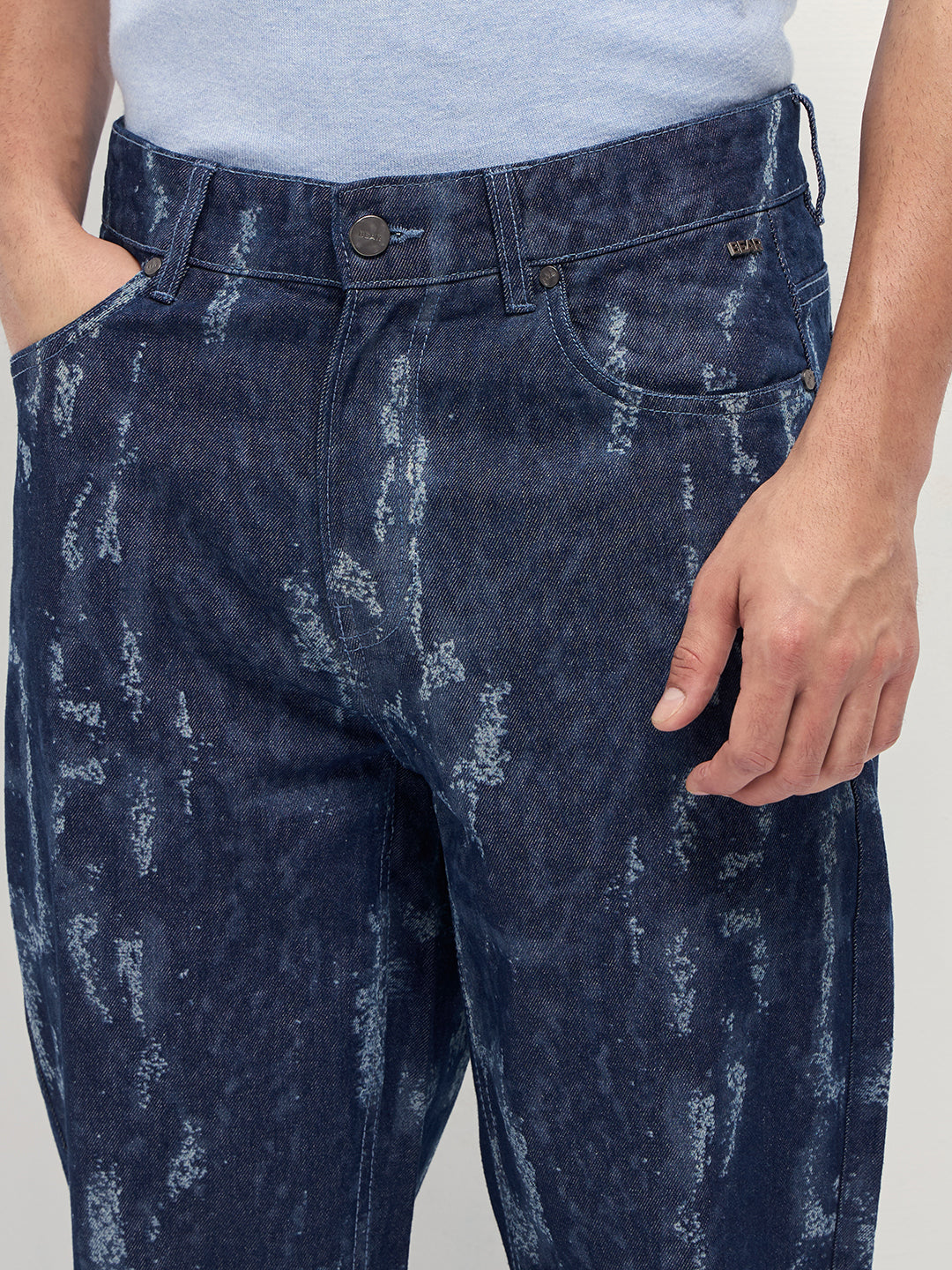 Men Cotton Straight Fit Mid Rise Jeans DBN-BISLO-BL