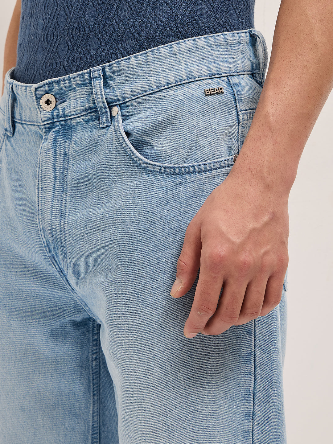 Men's Mid-Rise Straight Fit Light Fade Jeans DBN-ROSERT-LB