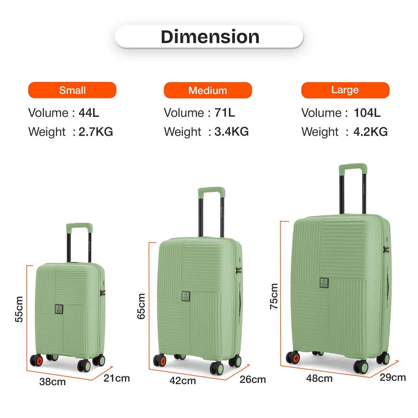 Nasher Miles Singapore Hard-Sided Polypropylene Check-in Luggage Avacado Green 24 inch |65 Trolley Bag