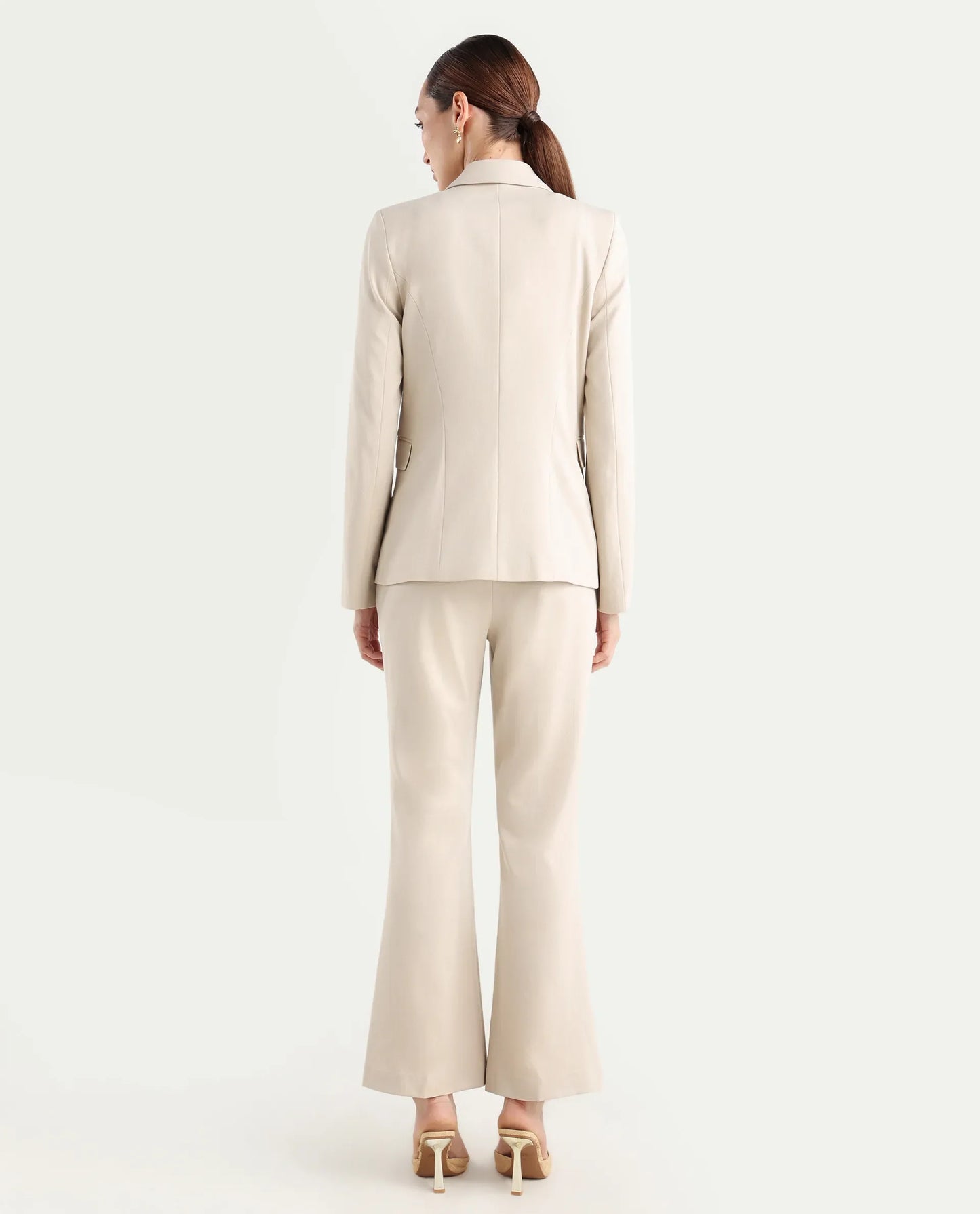 flare womens trouser beige | RAREISM at Broadway