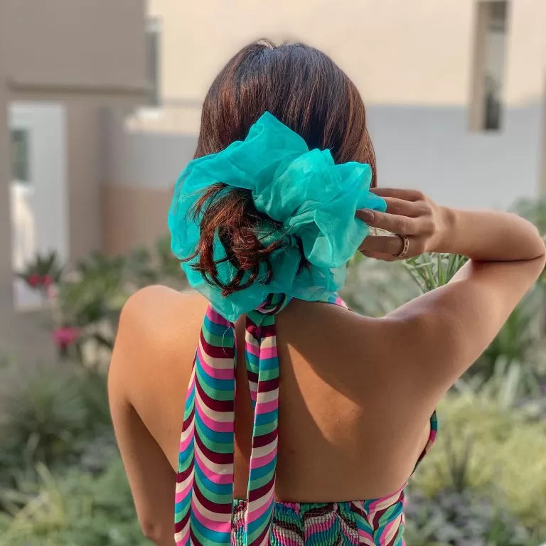 Blue Organza Cloudy | Nish Hair X Threads by Dinckle