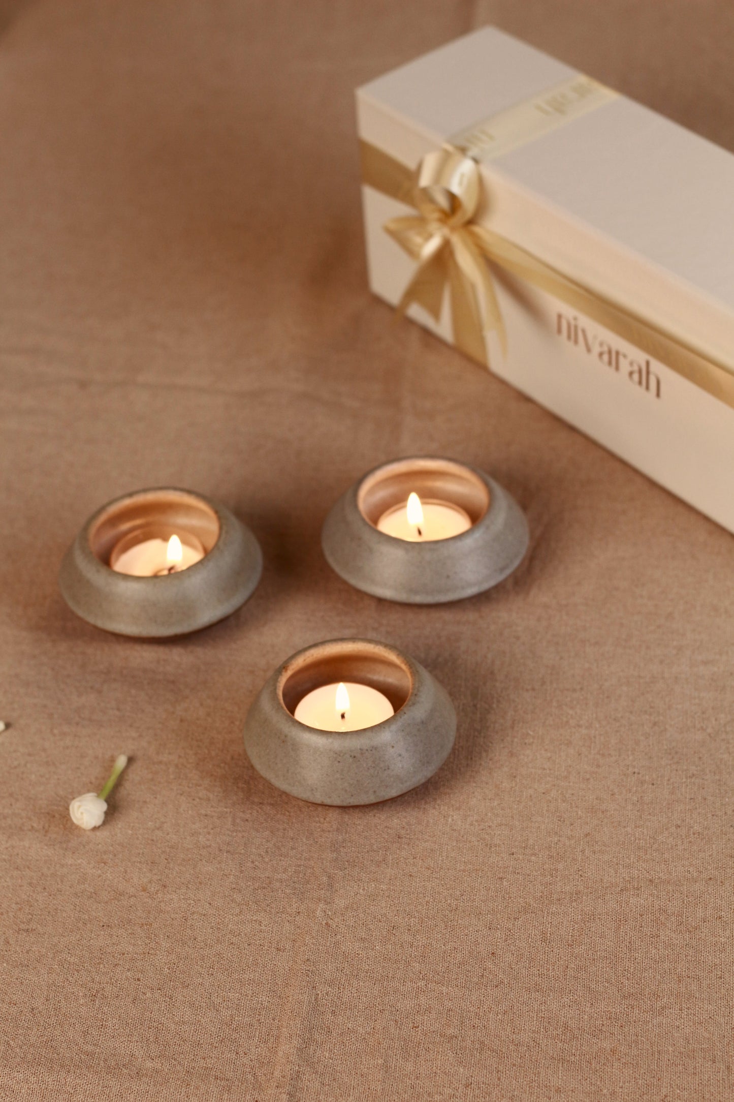 Tula - Stackable Tealight Holder & Candle - Set of 3 | Nivarah at Broadway