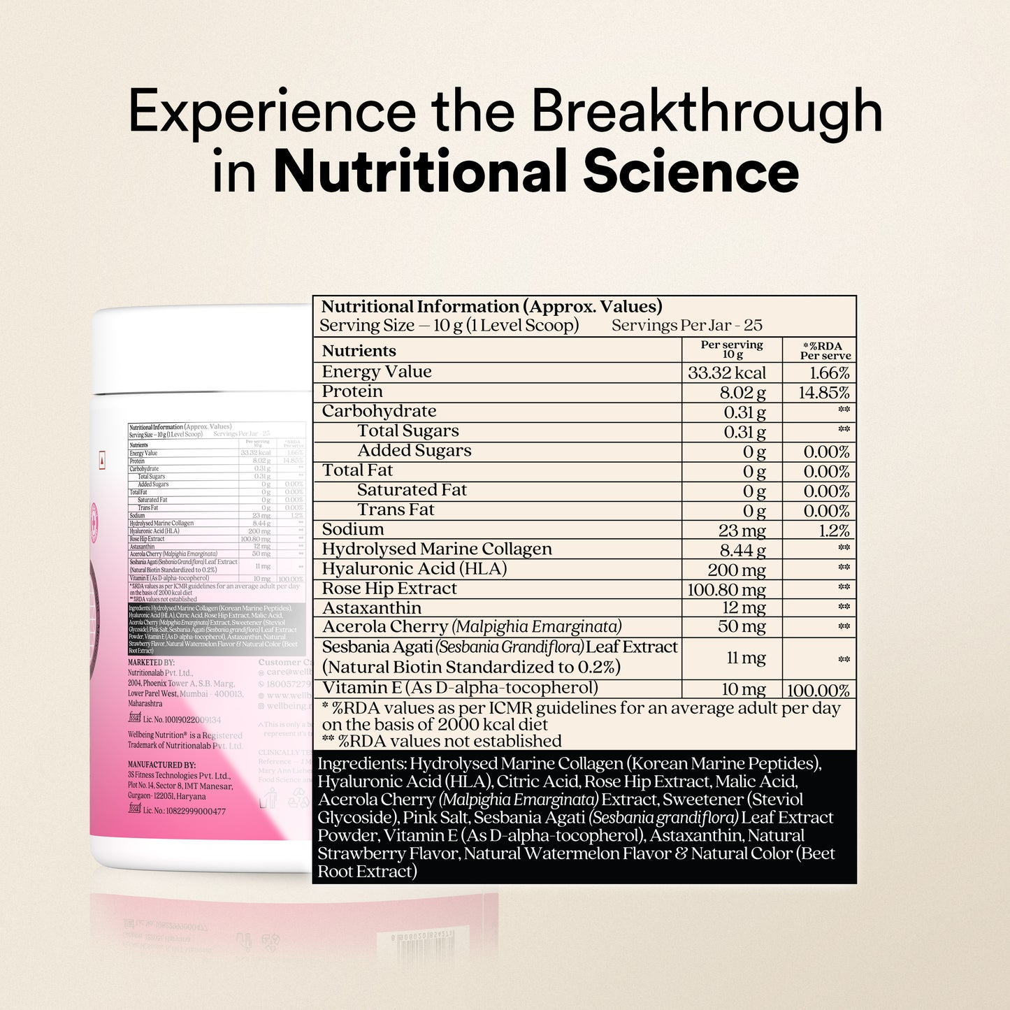 Beauty Collagen Strawberry Watermelon Flavor - 250G