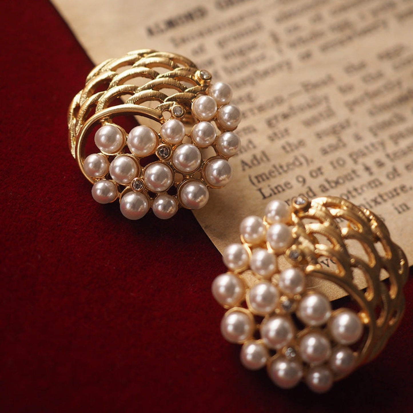 Luxury Pearl Wave Earrings with Rhinestone Highlights JLT13008 | Just Lil Things at Broadway
