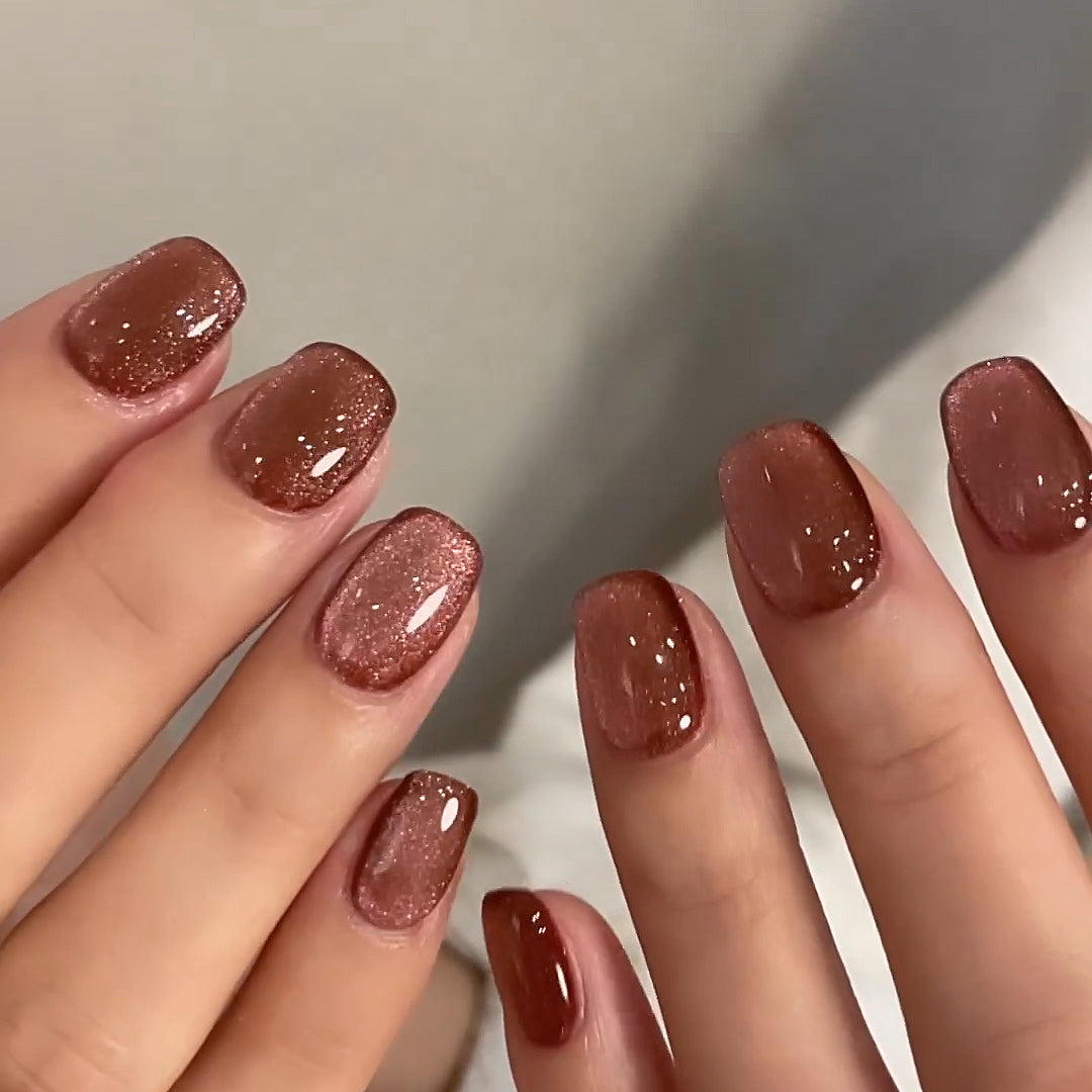 Cherry Cola | Short, Square Press-On Nails