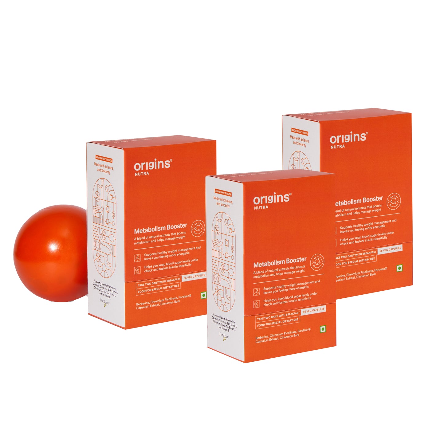 Origins Nutra Metabolism Booster Capsules|Weight Management|Leaner Body Composition| Helps Manage Healthy Weight| GMO-Free| GMP Certified| For Men & Women| 56 Veg Capsules.