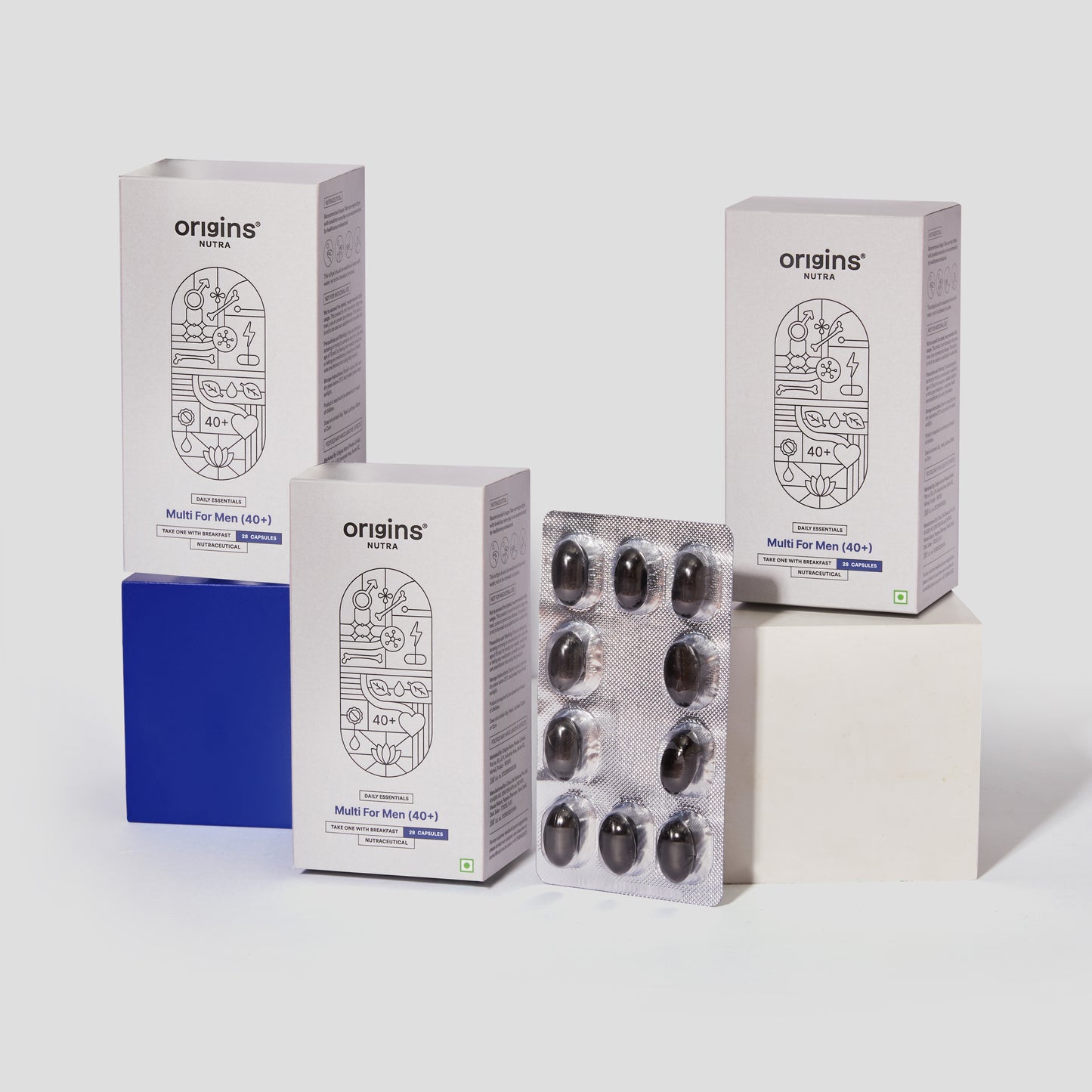 Origins Nutra Multi For Men (40+) | Boost Energy & Metabolism, Immune Support, Bone and Joint Support | Panax Ginseng Extract| GMP Certified | Non-GMO | For Men (40+) | 30 Soft gels.