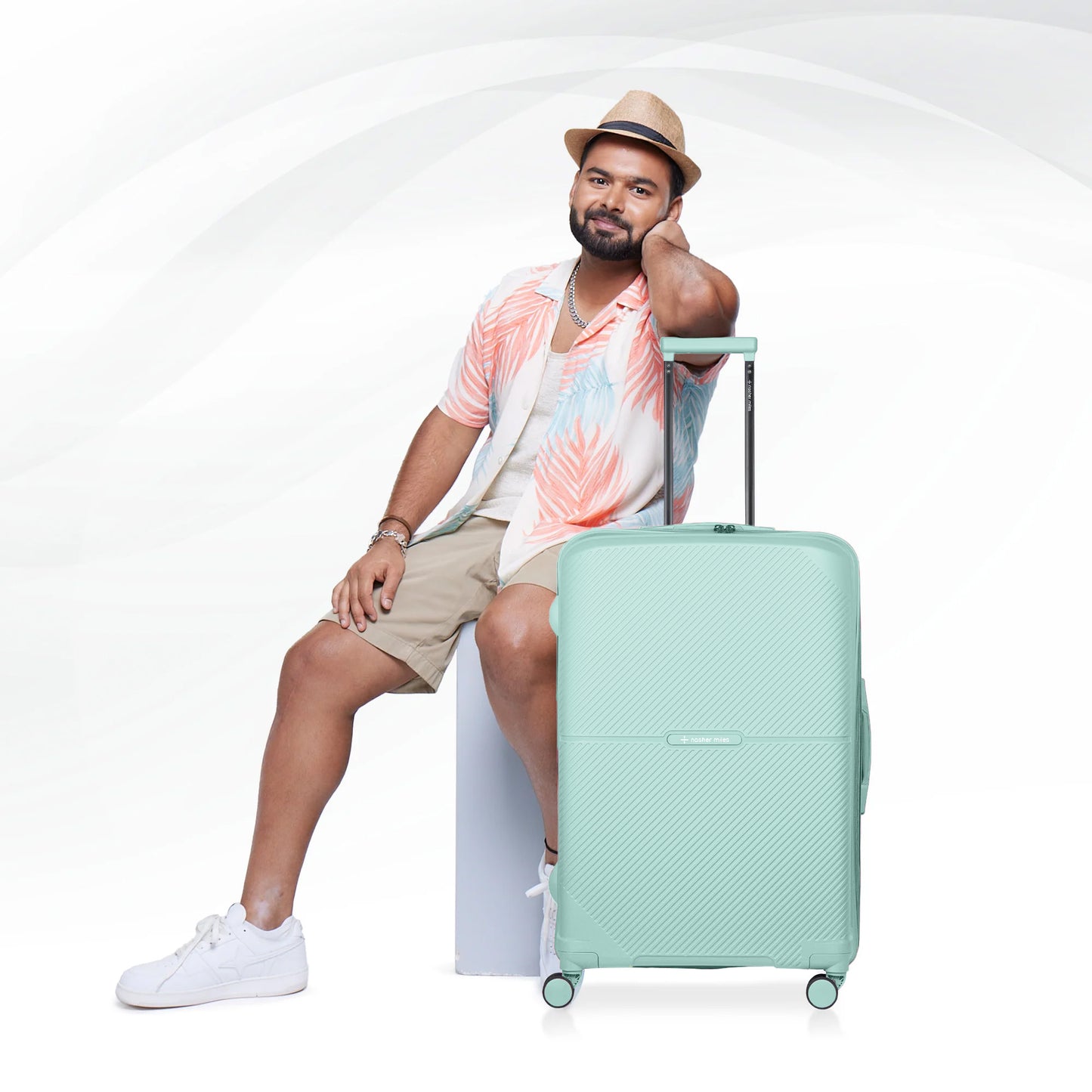 Nasher Miles Hawaii TSA Lock and Anti-Theft Hard-Sided Polypropylene Check-in Luggage Pastel Green 28 inch |75 Trolley Bag | Suitcase