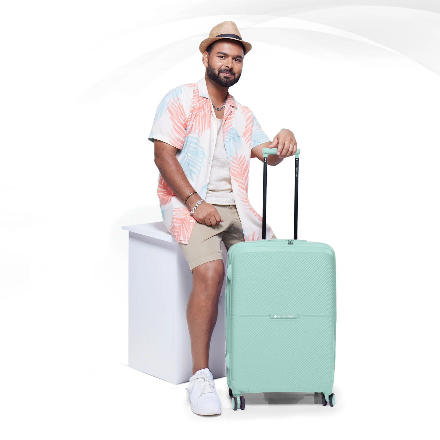 Nasher Miles Hawaii TSA Lock and Anti-Theft Hard-Sided Polypropylene Check-in Luggage Pastel Green 24 inch |65 Trolley Bag | Suitcase