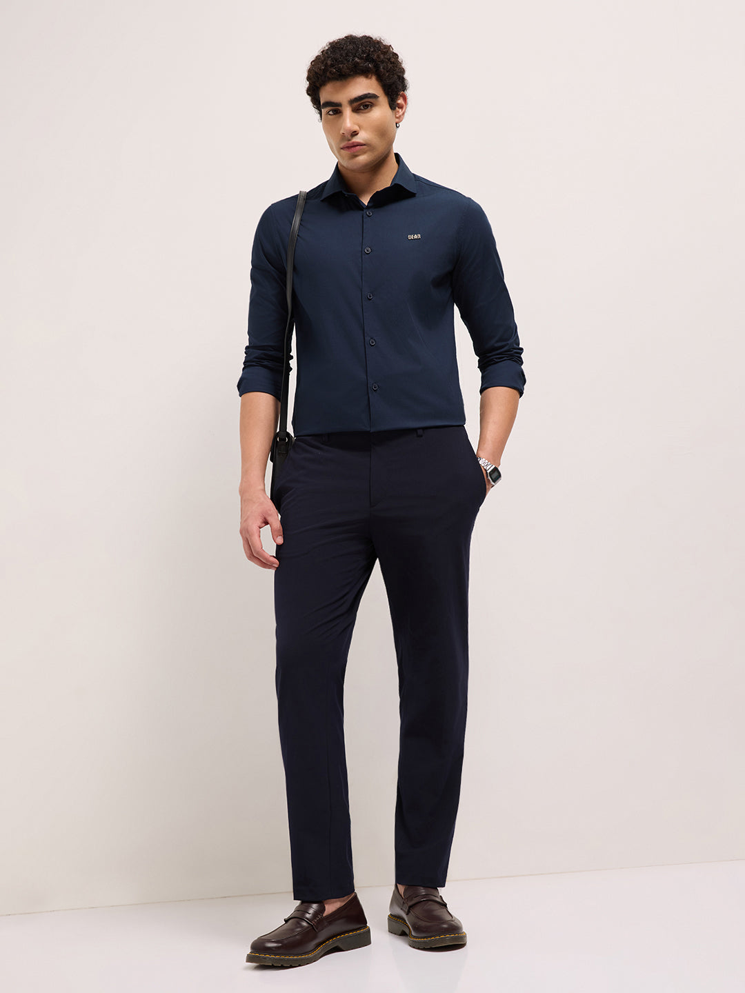 Men Cotton Solid Tailored Fit Formal Shirt TBH-WESLEY-BL