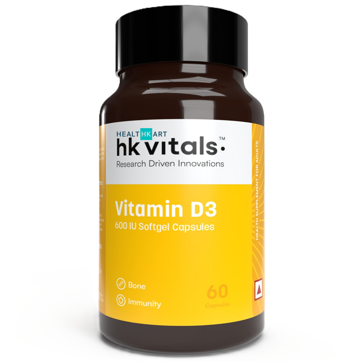 HealthKart hk vitals Vitamin D3 (600 IU), 60 Capsules