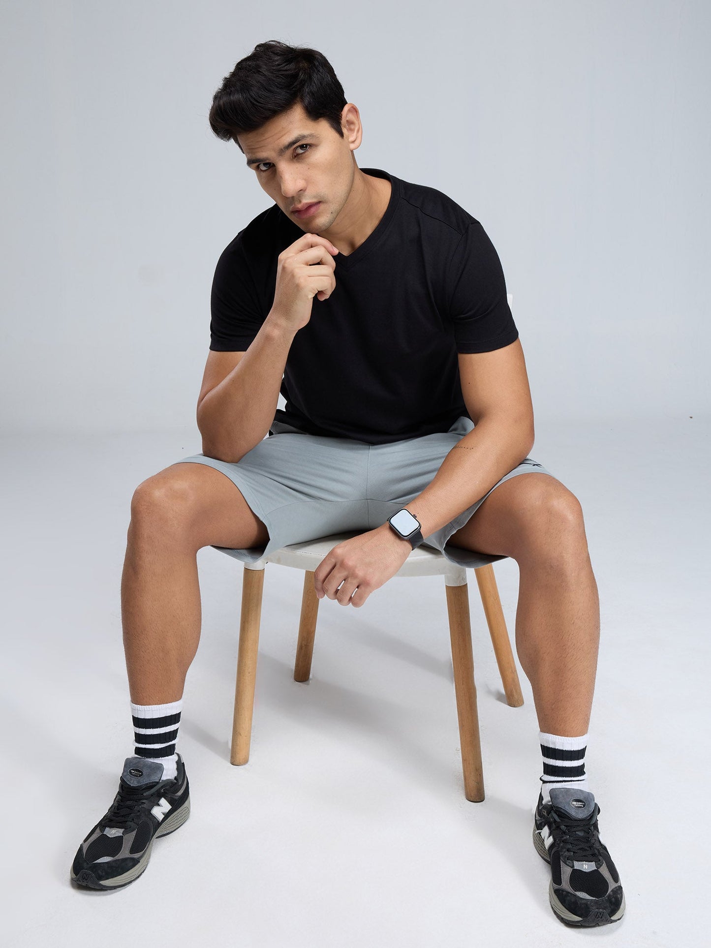 Black Supima V Neck T-shirt - Regular Fit