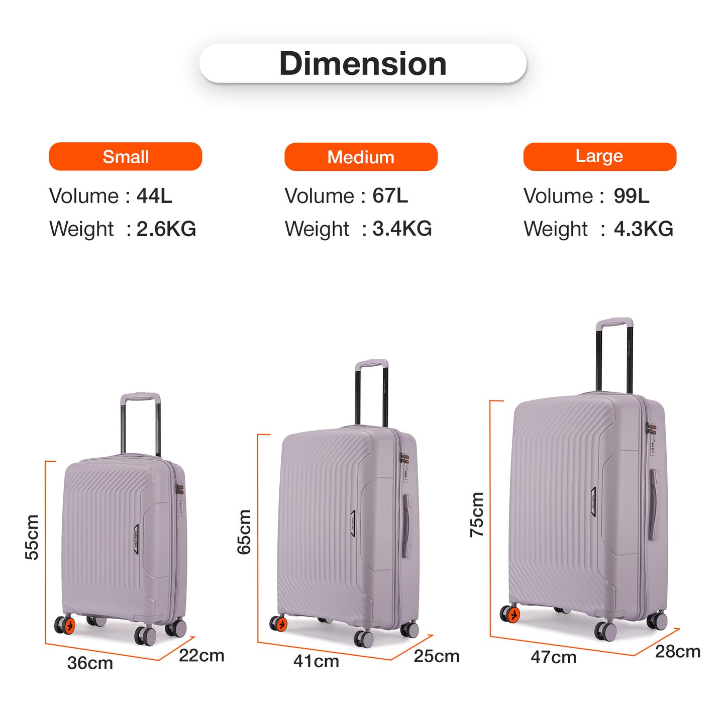 Nasher Miles Coorg Hard-Sided Polypropylene Cabin Luggage Grey 20 inch |55 Trolley Bag