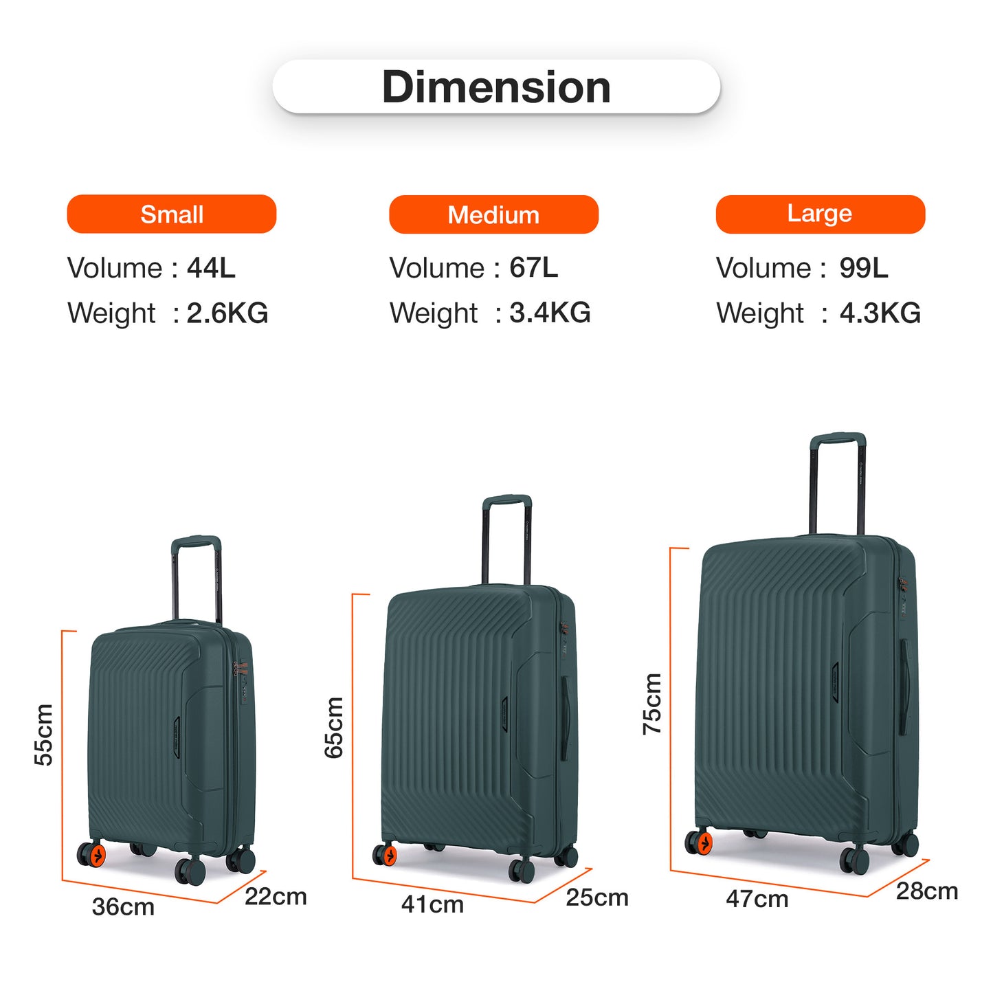 Nasher Miles Coorg Hard-Sided Polypropylene Check-in Luggage Olive Green 24 inch |65 Trolley Bag