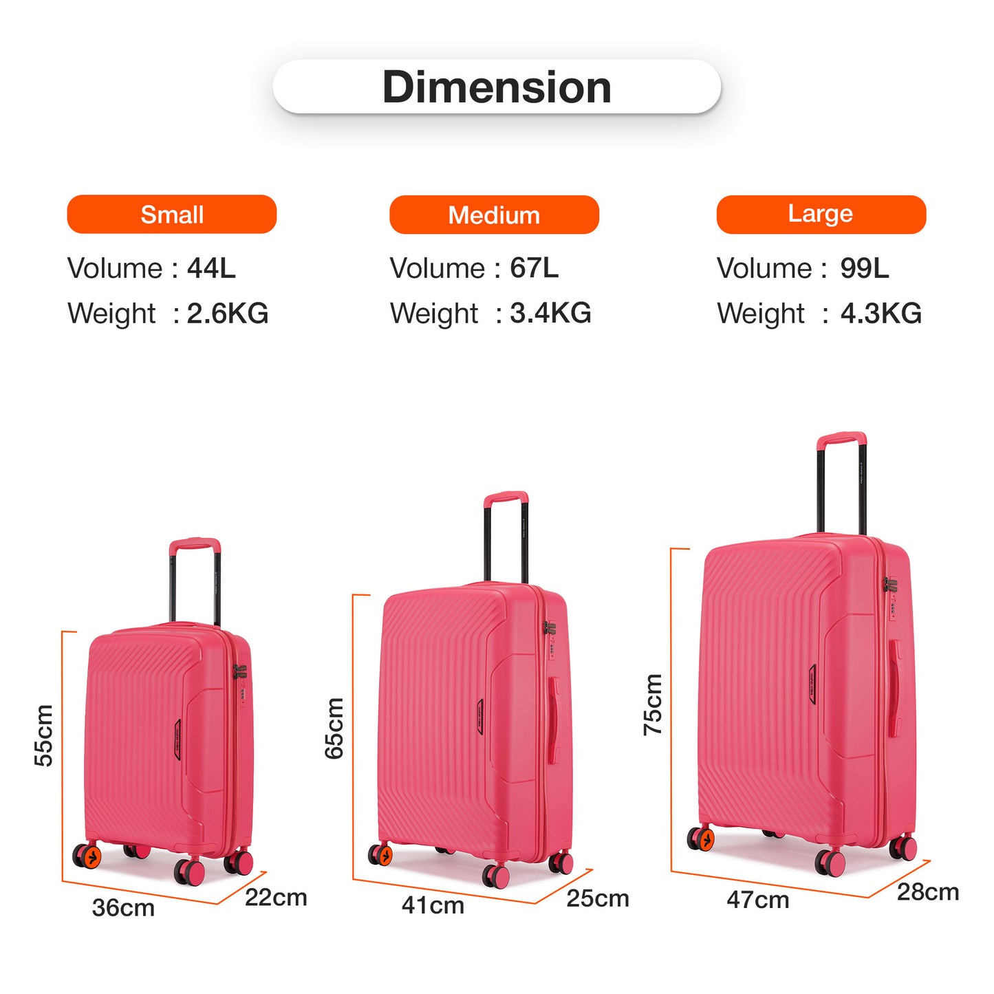 Nasher Miles Coorg Hard-Sided Polypropylene Check-in Luggage Paradish Pink 28 inch |75 Trolley Bag