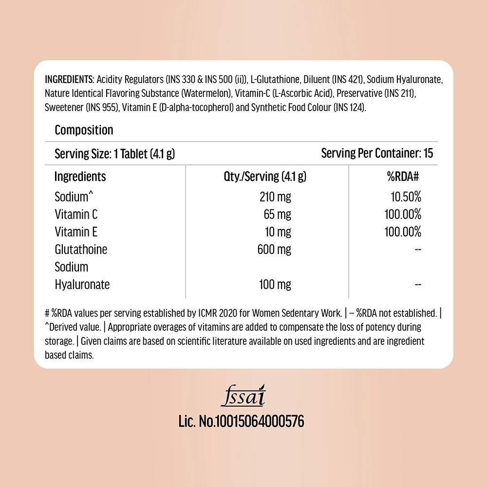 Glutathione Effervescent, Watermelon 15 Tablet(S)