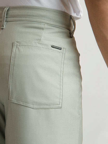 Korean Green Relaxed Fit Pintuck Pants