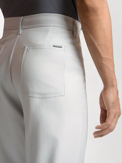 Korean Grey Relaxed Fit Pintuck Pants