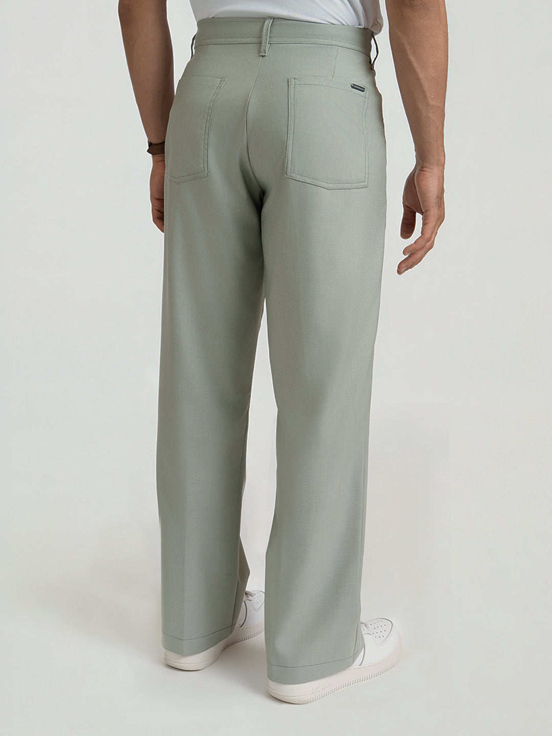 Korean Green Relaxed Fit Pintuck Pants