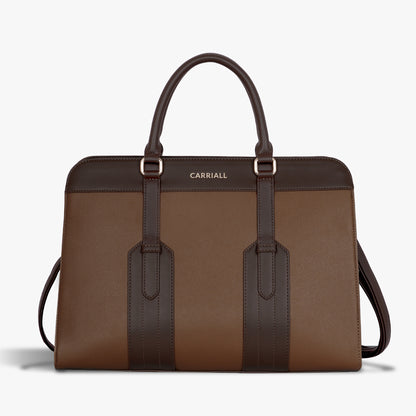 Carriall Hazel Womens Vegan Leather Tote bag for women & girls (Caramel Brown)