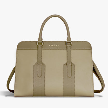 Carriall Hazel Womens Vegan Leather Tote bagfor women & girls (Dark Vanilla)
