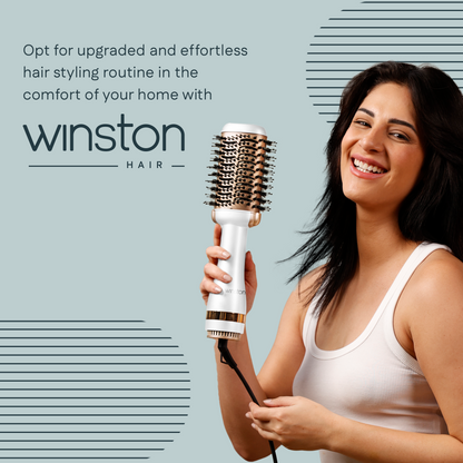 Hair Blow Drying Brush | Hot Air Styler & Volumizer for Smooth, Frizz-Free Hair - White | Winston at Broadway
