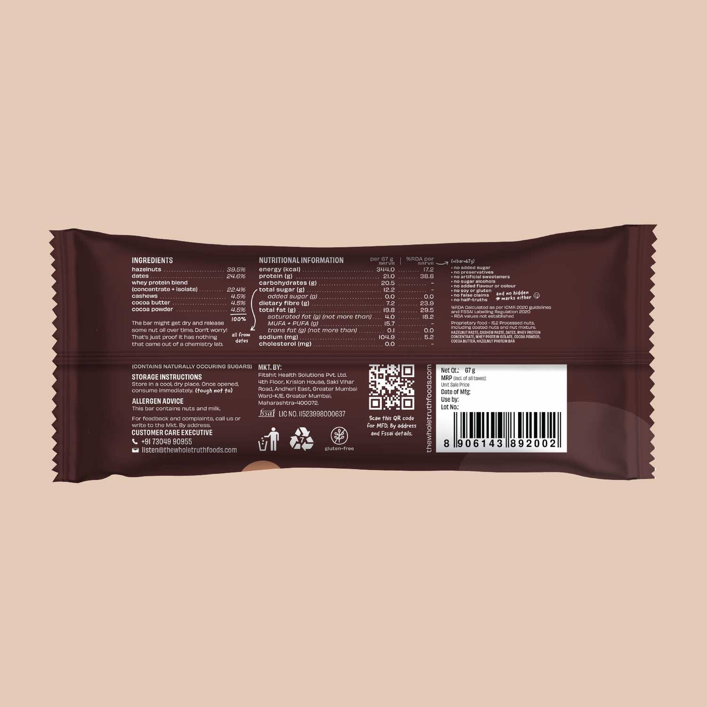 The Whole Truth Hazelnut Cocoa Pro (HACP) - 67gms | The Whole Truth Foods at Broadway