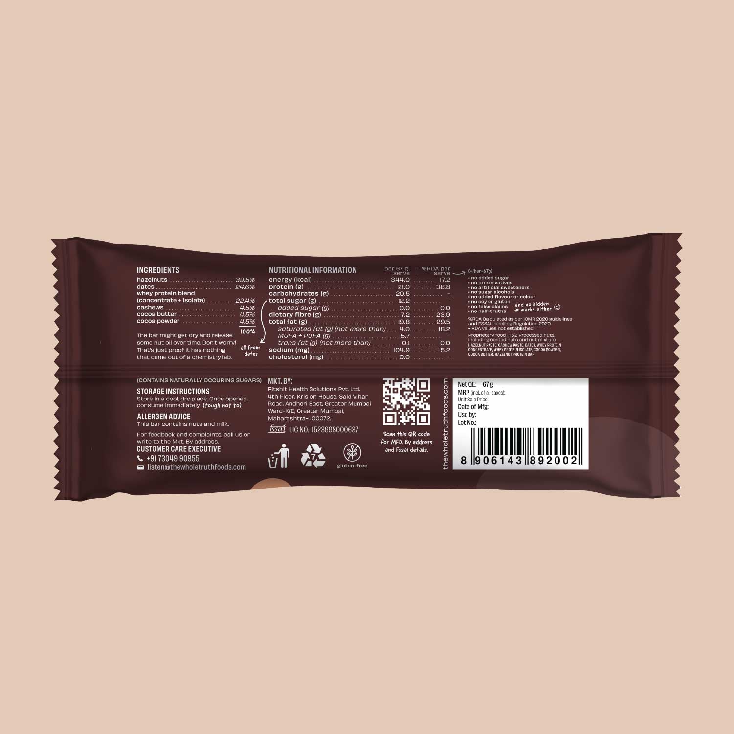 The Whole Truth Hazelnut Cocoa Pro (HACP) - 67gms | The Whole Truth Foods at Broadway