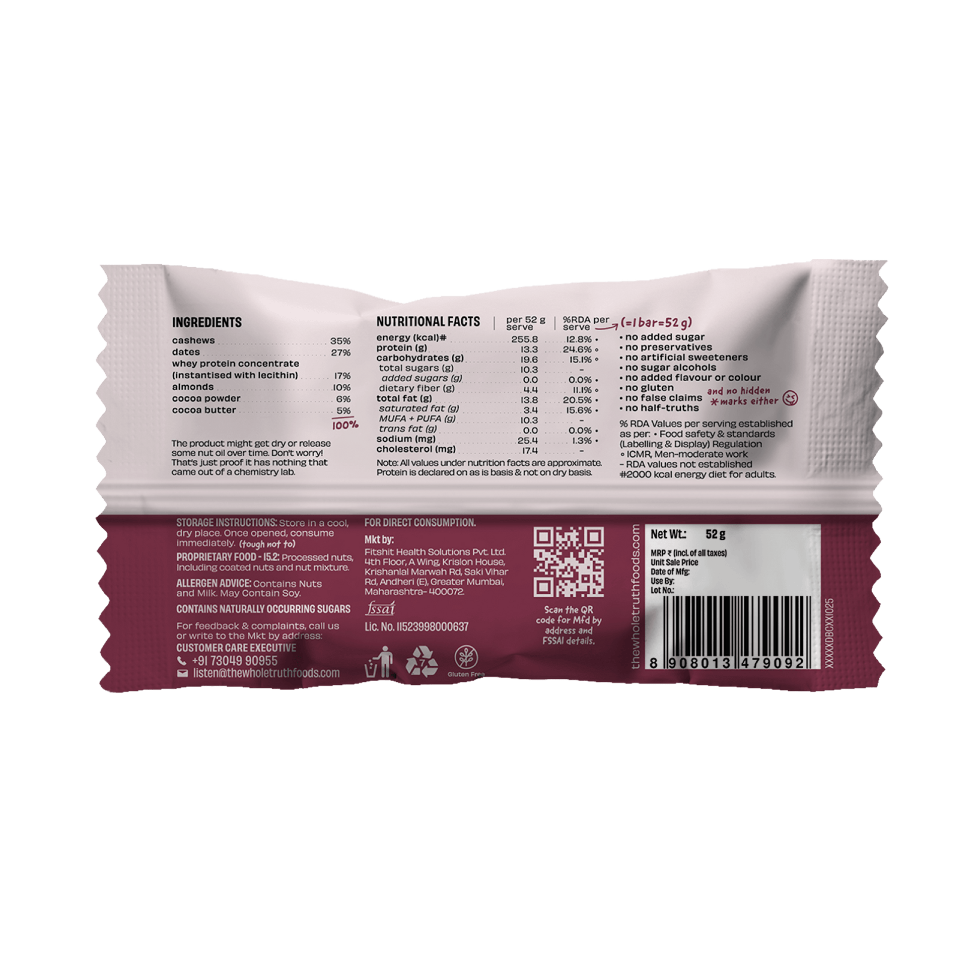 The Whole Truth Double Cocoa (DBC) - 52gms | The Whole Truth Foods at Broadway