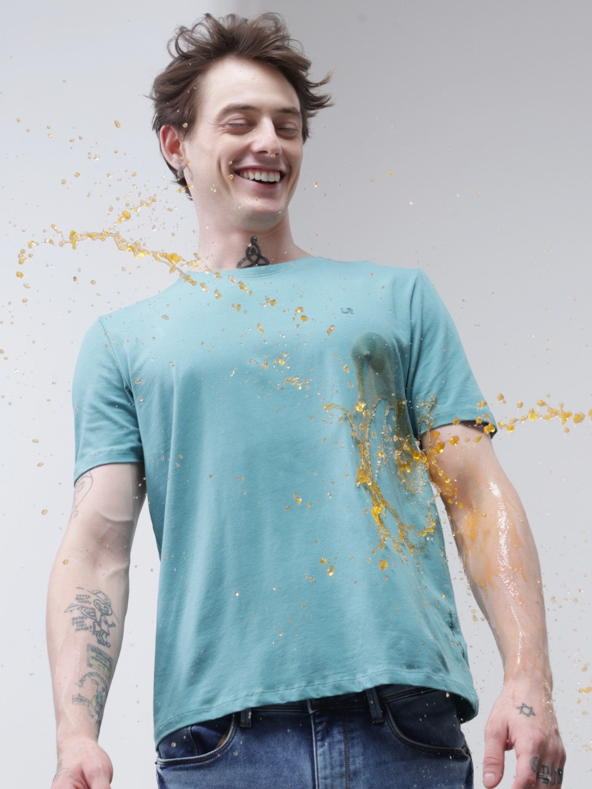 Crew Neck Tshirt | Anti Stain Anti Odor Water Repellent-PORCELAIN