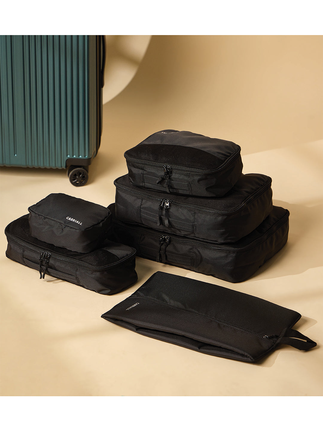 Carriall Black Packing Cubes (Set of 6)