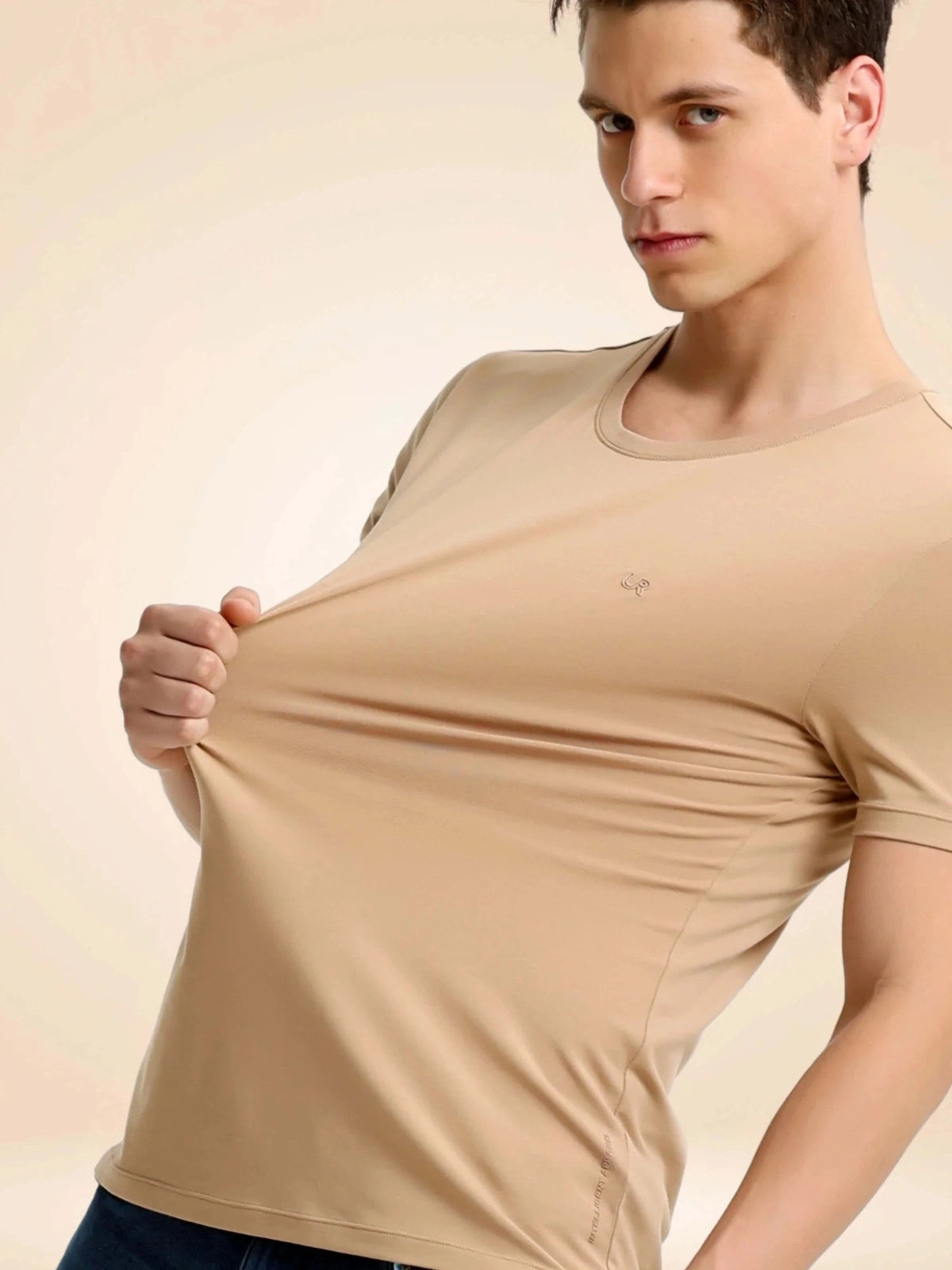 Crew Neck Tshirt | Anti Stain Anti Odor Water Repellent-CAMEL