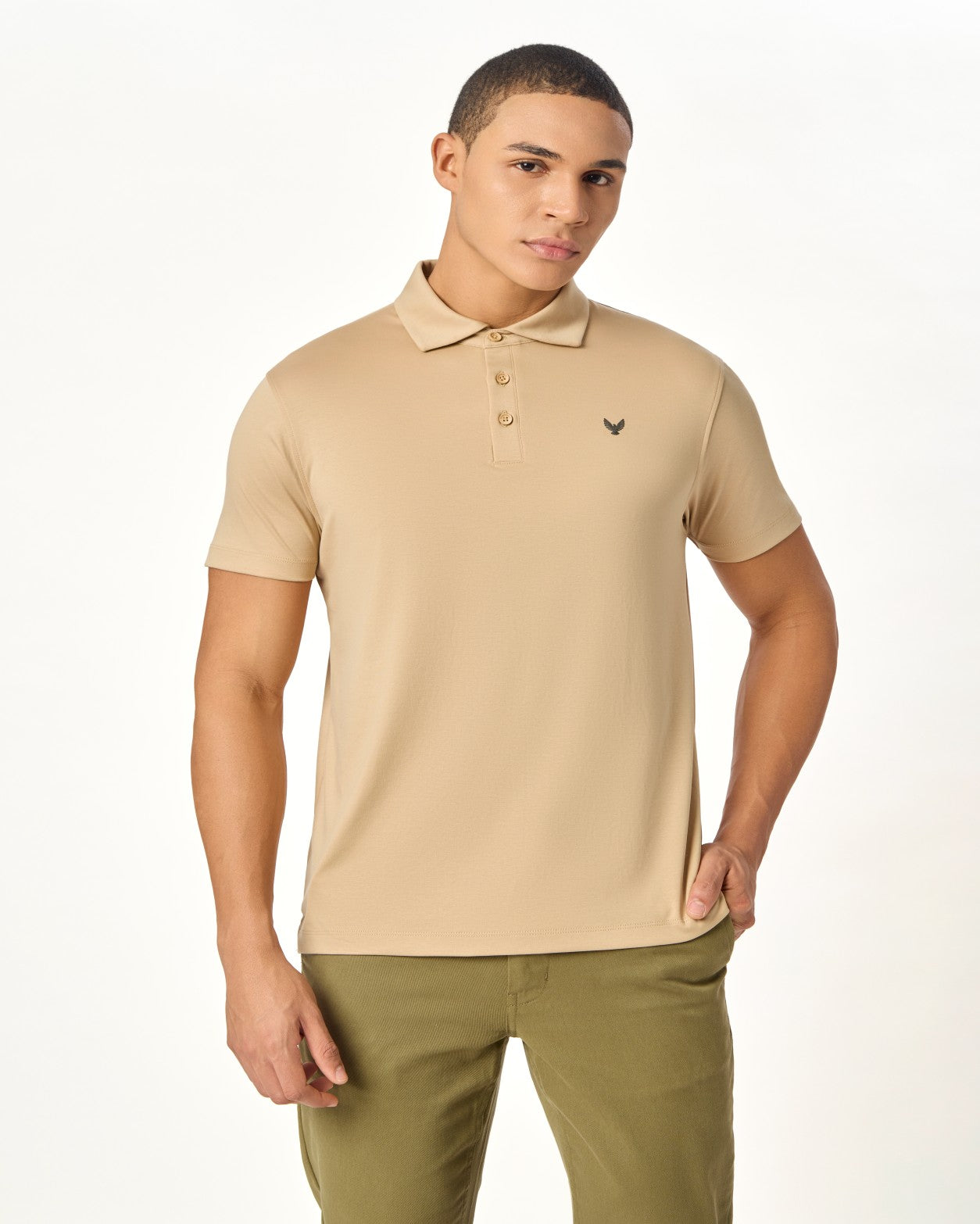 ARIN â€“ The Lucky Dove Beige Polo-Lustra Cotton