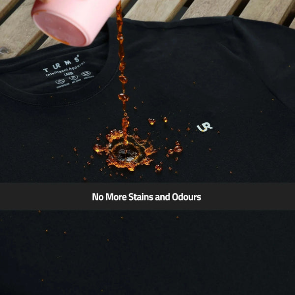 Crew Neck Tshirt | Anti Stain Anti Odor Water Repellent-BLACKPEARL
