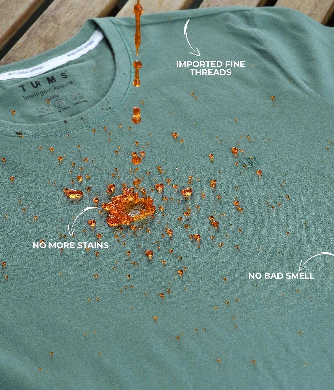 Crew Neck Tshirt | Anti Stain Anti Odor Water Repellent-SIMPLEGREEN