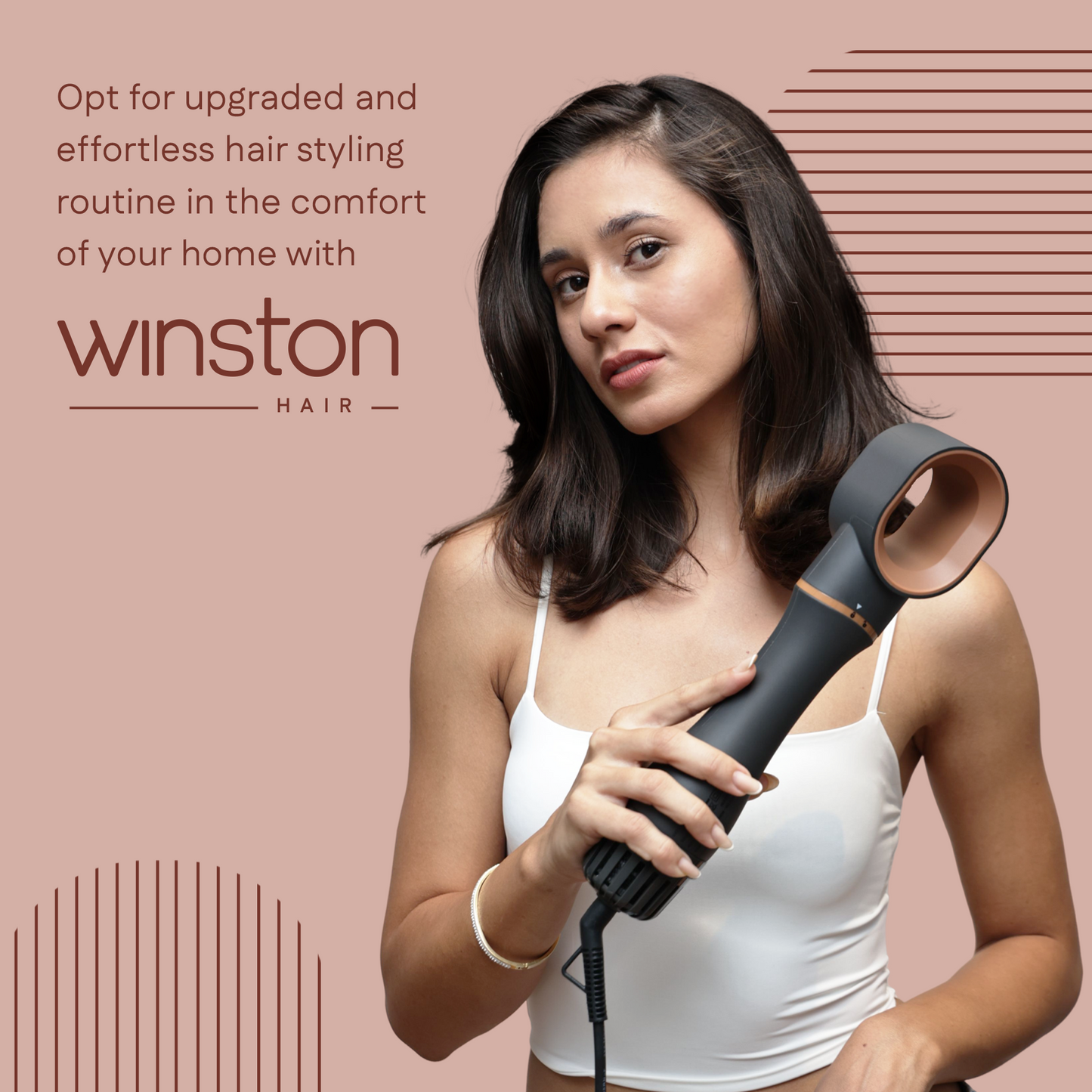 3 in 1 Hair Blow Brush | Dry, Curl & Volumize with Adjustable Heat - Grey