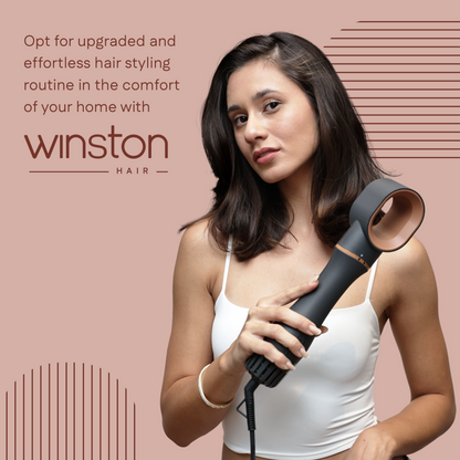 3 in 1 Hair Blow Brush | Dry, Curl & Volumize with Adjustable Heat - Grey